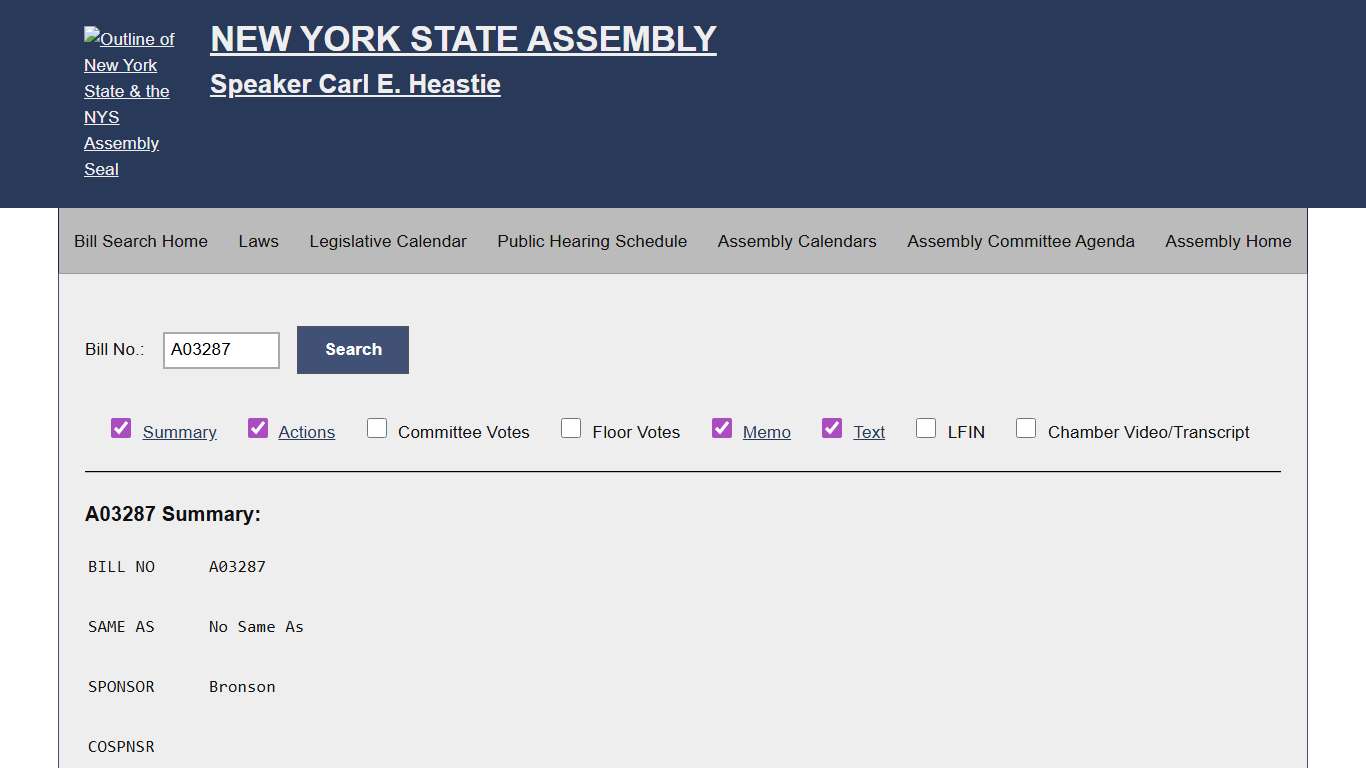 Bill Search and Legislative Information New York State Assembly